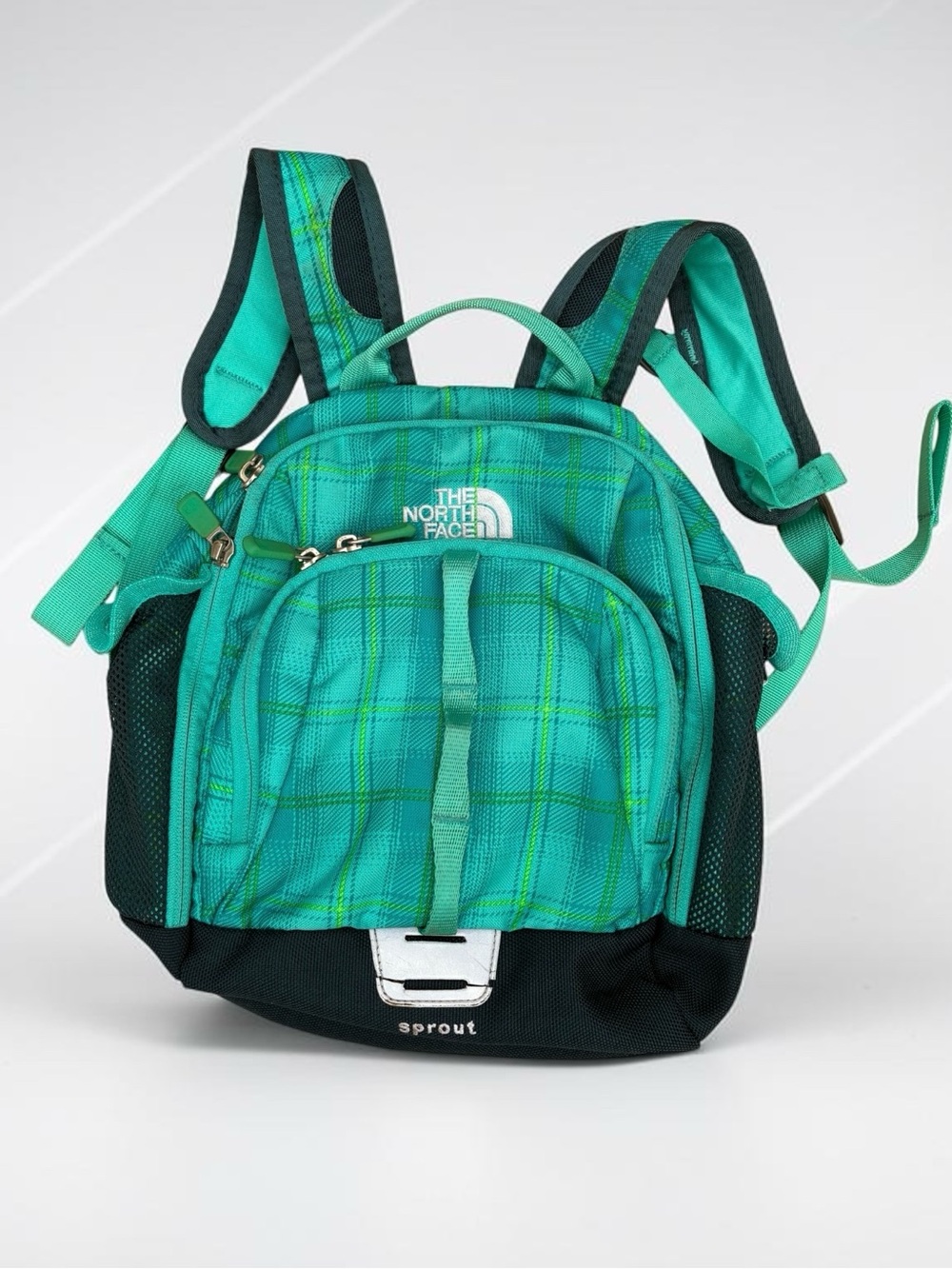The North Face Teal Plaid Kids Backpack